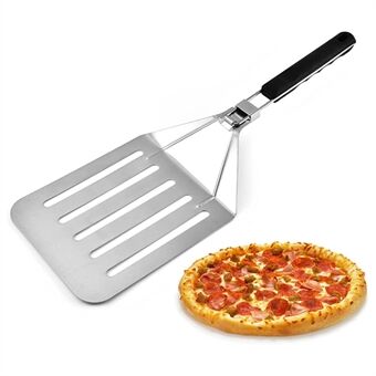 Sammenleggbar 430 Rustfritt Stål Pizza Kakespatel Pizza Spade Slisset Spatel, Størrelse L (BPA-fri, Ingen FDA-sertifikat)