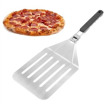 Sammenleggbar 430 rustfritt stål pizza-kakespade pizzaskuffe slisset spatel, størrelse M (BPA-fri, ingen FDA-sertifikat)