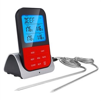 TS-K33-S Trådløs LCD-skjerm Kjøkken Outdoor BBQ Termometer Elektronisk bakemat temperaturmålingsverktøy med base (BPA-fri, FDA-sertifisert)