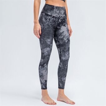 02332 Kvinner Dobbeltsidig børstet Hip Hofteløftende Tights med høy midje Stretch Fitness Leggings med skjult lomme