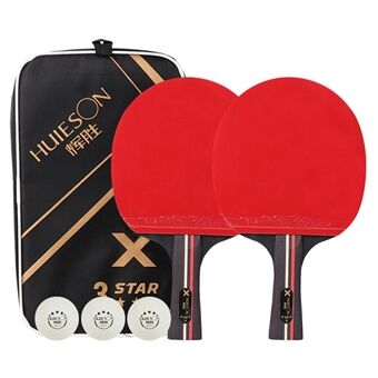 HUIESON HS-D-P01 3-stjerners trebordtennisballtreracket Begynner pingpongpadle med baller