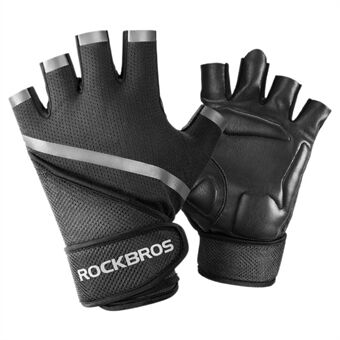 ROCKBROS S172 Ett par halvfinger sykkelhansker Polstrede treningshansker for kroppsbygging