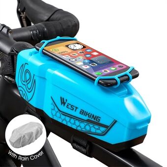 WEST BIKING MTB Road Sykkel Top Tube Bag Vanntett Sykkel Front Beam Oppbevaringsveske med Silikon Telefonholder