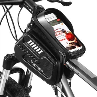 WEST BIKING YP0707274 1,4L vanntett sykkel Front Top Tube Touch Screen telefonveske for telefon under 6,9 tommer