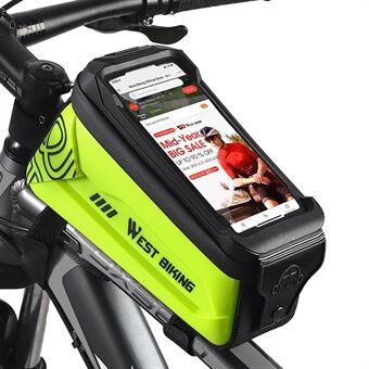 WEST BIKING YP0707275 2,5L sykkel Sykkel Top Tube Bag Front Beam Touch Screen Telefonholder Oppbevaringsveske