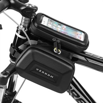 YSANAM YS-03S 5L Vanntett EVA Hard Shell MTB Road Sykkel Top Tube Bag Sykkel Front Beam Touch Screen 7 tommers telefonholder oppbevaringsveske