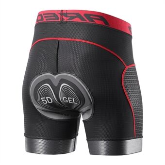 ARSUXEO 5D Gelpolstret Sykkelundertøyshorts for menn Pustende Quick Dry Shorts for MTB-sykkelsykkelkjøring - Rød / M