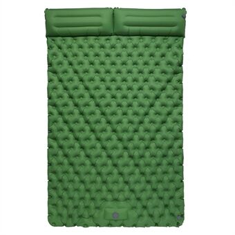 200x120CM oppblåsbar liggeunderlag Innebygd fotpumpe Kompakt luftmadrass med pute for camping, ryggsekkturer, fotturer