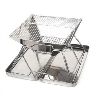 HALIN sammenleggbar grill i rustfritt Steel Outdoor Bærbar Campingovn Camping Brennbord Grill (BPA-fri, ingen FDA-sertifikat)