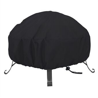 420D Oxford Cloth Vanntett Patio Fire Pit Cover Protector Outdoor Round Grill BBQ Stove Cover 127x61cm (50-inch)