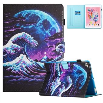 For iPad Air (2013) / Air 2 / iPad 9.7-tommers (2017)(2018) Etui med mønster, trykt skinn, stativ for nettbrett.