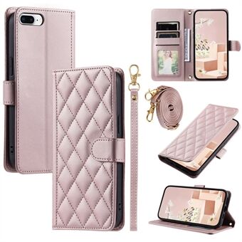 For iPhone 6 Plus / 6s Plus / 7 Plus / 8 Plus: Etui Lommebok PU-lær Krysskropp Mobildeksel