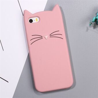 3D Bearded Cat Silikon mykt telefondeksel for iPhone SE 5s 5