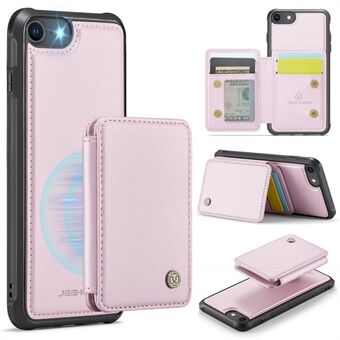 JEEHOOD J05 For iPhone SE (2022) / SE (2020) / 8 / 7 / 6s / 6 Etui Kortholder Stativ Lær+TPU Telefon Deksel