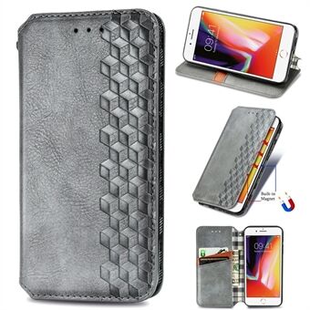 Fashion Stand Rhombus Texture PU-lær lommebokstativdeksel for iPhone 7 / iPhone 8 / iPhone SE 2020/2022