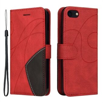 Anti-resistent tofarget skjøting Slank Magnetisk Myk PU Støtsikker Flip Cover Lommebok med håndstropp for iPhone 7 / iPhone 8 / iPhone SE 2020/2022 4,7 tommer