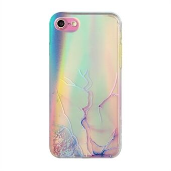 Bling Light Marmor Pattern Colorful Laser Fleksibel TPU-telefondekselveske for iPhone 7 / iPhone 8 / iPhone SE 2020/2022