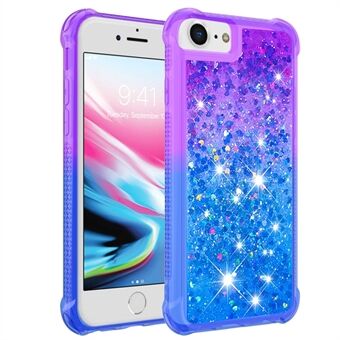 For iPhone SE (2022)/SE (2020)/8/7 4,7 tommer YB Quicksand Series-3 Gradient Farge Telefonetui Flytende Bling Quicksand TPU Flytende Støtsikkert Telefondeksel