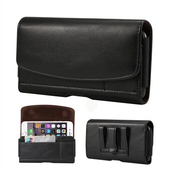 4,8 tommers PU skinn Holster veskeveske til iPhone 7 / iPhone 8 / iPhone SE 2020/2022, størrelse: 14,3 x 7,5 x 1,8 cm - svart