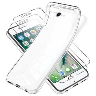 Klar TPU-telefondeksel for iPhone 7 / 8 / SE (2020) / SE (2022)-etui + 2 stk 2.5D-buet herdet glass skjermbeskytter