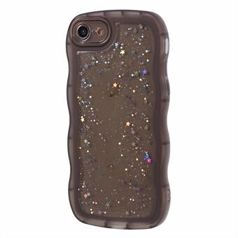 JTW-serien for iPhone 7 / 8 / SE (2020) / SE (2022) Case Glitter stjerner Bølgete kant TPU-deksel