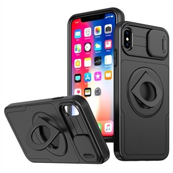 For iPhone X / XS magnetisk deksel med stativ, anti-riper pansret telefonfutteral.