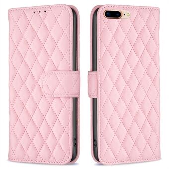 Stand COLOR for iPhone 7 Plus / 8 Plus 5,5 tommer BF Style-14 Matt telefondeksel med påtrykt Rhombus Anti-fall PU lær lommebokholderveske