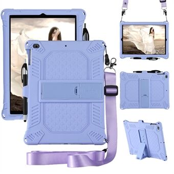 Kickstand PC Soft Silicone Case with Hanging Rope for Apple iPad 9.7-inch (2018)/ iPad 9.7-inch (2017) / iPad 5 / iPad 6