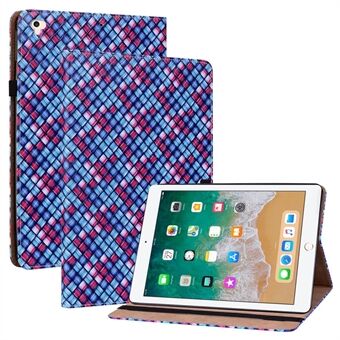 PU-skinn + TPU dobbel beskyttelse, vevd tekstur, fallsikker nettbrettbeskyttelsesveske for Apple iPad 9,7-tommer (2017) / (2018)