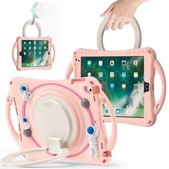 For iPad 9,7-tommers (2017) / (2018) / iPad Pro 9,7 tommer (2016) / iPad Air (2013) / Air 2-nettbrettetui Rotasjon Kickstand Astronaut PC+Silikon Støtsikkert deksel