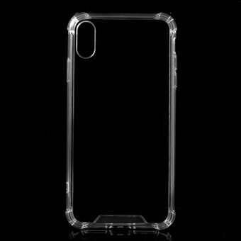 For iPhone XR 6.1 tommers klar solid akrylbakside + TPU-ramme Scratch støtdempende hybriddeksel - gjennomsiktig