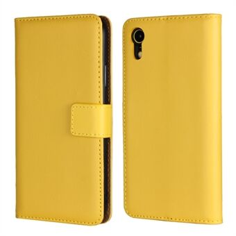 For iPhone XR 6.1 tommers ekte delt Stand Lommebok Flip Cover-deksel