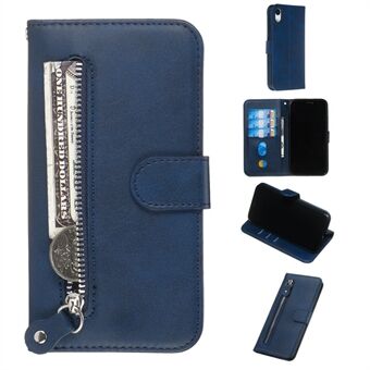 Zipper Pocket Fashion Wallet Stand Flip Leather Phone Case Cover for iPhone XR 6.1 inch