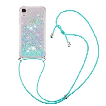 Glitter Quicksand Soft TPU-telefondeksel med håndfri snor for iPhone XR 6,1 tommer