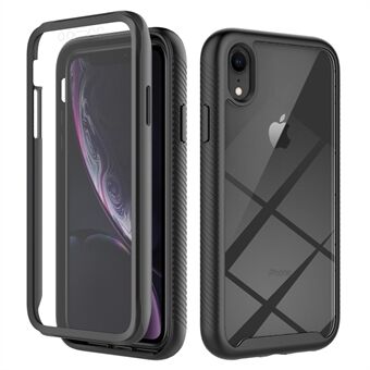 For iPhone XR 6,1 tommer 3-i-1 Anti- Scratch telefonveske Hard PC + Myk TPU Drop-proof mobiltelefon Hybrid deksel med PET skjermbeskytter