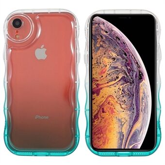 For iPhone XR 6,1 tommer glanset godt beskyttet bølgeformet Edge Gradient Myk TPU-telefonveske