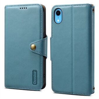 DENIOR for iPhone XR-etui PU-lærertekstur lommebokbeskyttende telefondeksel