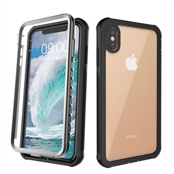 Støtsikker hel-dekkende PC-beskytter med innebygd PET-frontfilm for iPhone XS Max 6,5 tommer