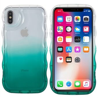 For iPhone X / XS Max 6,5 tommer glanset anti-slitasje Bølgeformet Edge Mykt TPU-telefondeksel