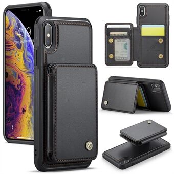 JEEHOOD J05 For iPhone XS Max Magnetisk Etui Kortveske Stativ PU+TPU Mobildeksel