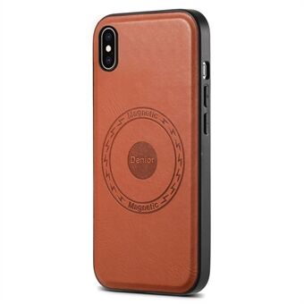 DENIOR Til iPhone XS Max Magnetisk Etui PU-skinnbelagt PC+TPU Støtsikker Telefondeksel