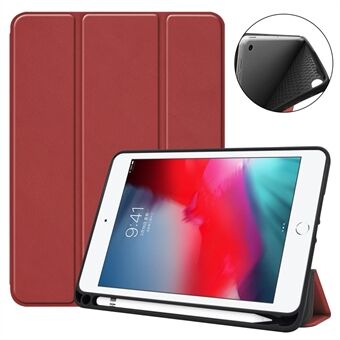 Tri-fold Stand PU Leather Smart Case med pennespor for iPad mini (2019) 7,9 tommer / iPad mini 4