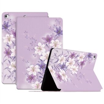 For Apple iPad mini 4/mini (2019) 7,9 tommers automatisk vekking/søvnfunksjon Stilig blomstermønster trykt Folio Flip nettbrettetui Lærdeksel med Stand