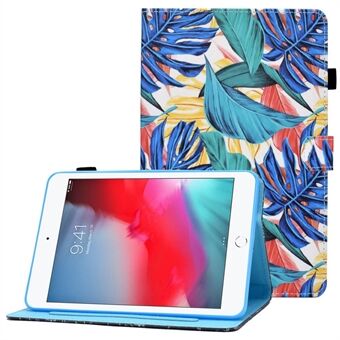 For iPad mini (2019) 7,9 tommer / iPad mini 4 / 3 / 2 / 1 Justerbart Stand Nettbrettetui Sømmønster Utskrift PU-skinndeksel med kortholder