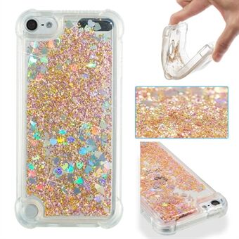 Dynamisk flytende glitterpulver hjerteformede paljetter TPU støtsikker veske for iPod Touch (2019) / Touch 6/5