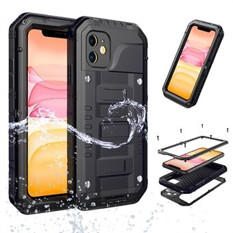 Vanntett PC+metall+herdet glassskall for iPhone 11 6,1 tommer