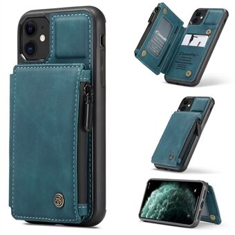 CASEME C20 Glidelåslommekortspor PU-skinnbelagt TPU-deksel for iPhone 11 6,1 tommer