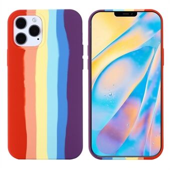 Flytende silikon Rainbow Painting telefondeksel for iPhone 11