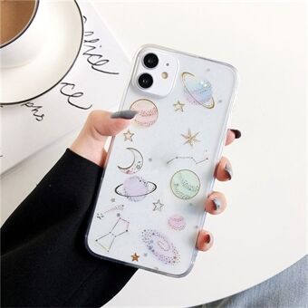 Star Planet Printing Design Epoxy Klistremerker TPU Deksel til iPhone 11 6.1 tommer - Transparent