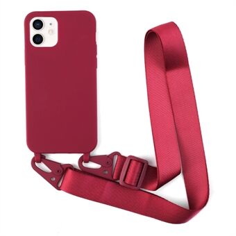 For iPhone 11 6.1 tommer Slim Matte Mobildeksel Støtsikker TPU Bakdeksel med Skulderreim